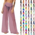 thumbnail image 1 of Pincandy Women See Through Sheer Mesh Pants Beach Swimsuit Bikini Bottom Cover up Party Club Elastic High Waist Wide Leg Pants, 1 of 7