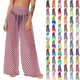 thumbnail image 1 of Pincandy Women See Through Sheer Mesh Pants Beach Swimsuit Bikini Bottom Cover up Party Club Elastic High Waist Wide Leg Pants, 1 of 7