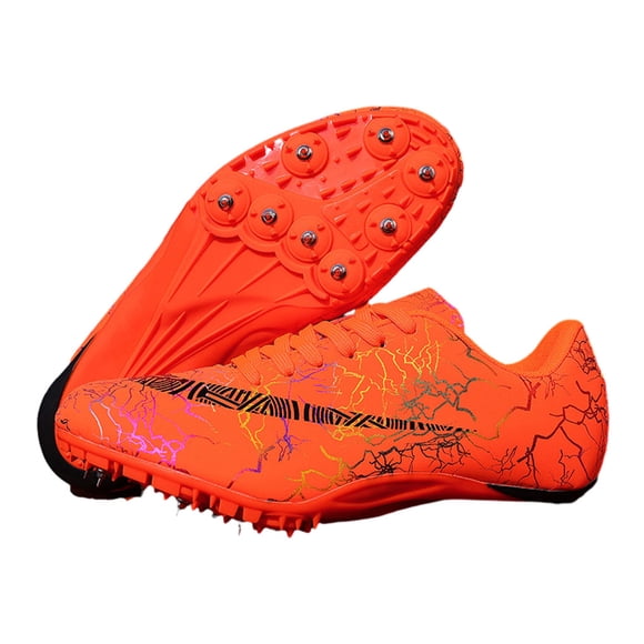 Sonducket Zapatos ligeros y antideslizantes con púas de atletismo para hombres, zapatos de entrenamiento profesionales para correr Calzado color naranja 44