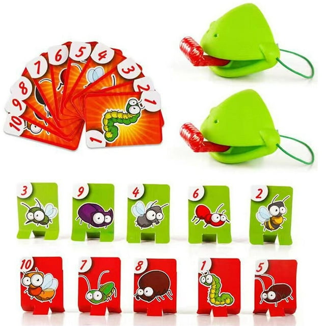 Frog Chameleon Mask Game For Kids, Interactive Duel Card Game, Number Recognition & Hand-eye Coordination, Safe Abs, Ages 4-10--XICEN
