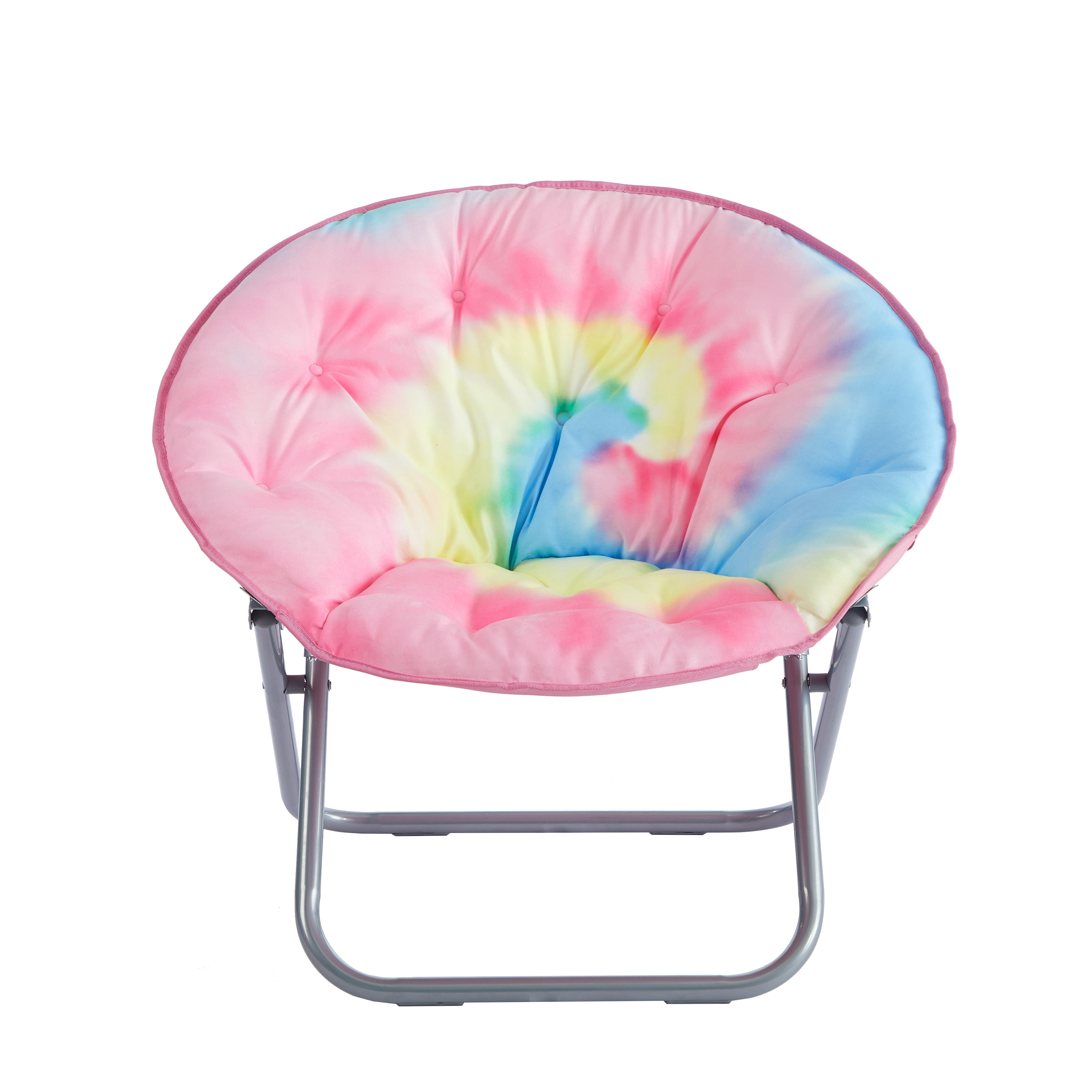 Mainstays Large Microsuede Saucer Chair, Rainbow Tie Dye
