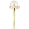 thumbnail image 5 of ANGARA Freshwater Cultured Pearl Overlapping Halo Ring in 14K Yellow Gold for Women | June Birthstone, Birthday, Anniversary, Jewelry Gift for Women | Pearl Ring, 5 of 8