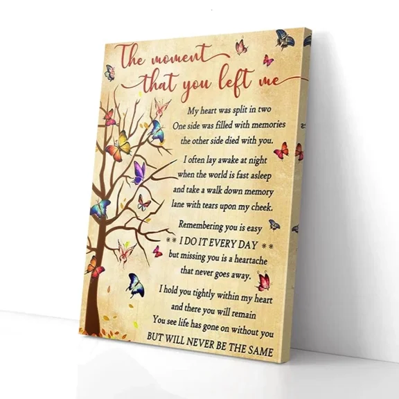 Poster The Moment That You Left Me Butterfly- UNFRAMED Poster Prints, Wall Art For Home Decor Or Office - Great Gift Idea For Friends & Family, 8x12