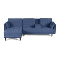 thumbnail image 4 of Sala Modular Sofá Cama Reversible Makora Azul Velvet, 4 of 9