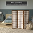 thumbnail image 2 of Red Lantern 4 ft. Short Window Pane Shoji Screen - Walnut - 3 Panels, 2 of 7