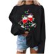 thumbnail image 1 of Gibobby Sudadera de Navidad para mujer Tops para mujer, de tamaño, sudadera de manga larga, suéter con capucha, blusa de otoño para chicas adolescentes(Negro,G), 1 of 5
