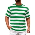 thumbnail image 5 of Dvprdro Mens Oversized Workout Tops Short Sleeve Crew Neck Striped Tees Sports Tees Gym Wear, 5 of 5