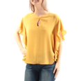 thumbnail image 3 of Max Studio Womens Flutter Sleeve Keyhole Blouse, 3 of 4