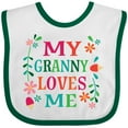 thumbnail image 3 of Inktastic Granny Loves Me Girls Girls Baby Bib, 3 of 4
