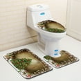 thumbnail image 2 of 3PCS Bath Rug Set Fashionable Christmas Print Washable Toilet Rug Toilet Lid Cover for Bathroom, 2 of 3
