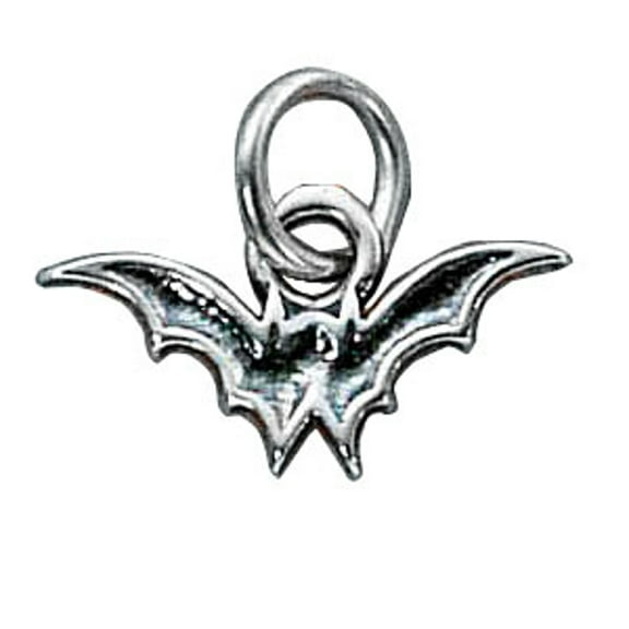 Sterling Silver 16" .8mm Box Chain Bat Pendant Necklace