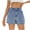 Blue-28, variant on Perfectbot Jean Shorts for Womens Fashionable Denim Shorts with Embroidered Beads & Buttoned Pockets