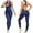 Navy Blue, variant on Women's Crisscross Backless Sports Romper Long Sleeve Yoga Jumpsuit L-XL