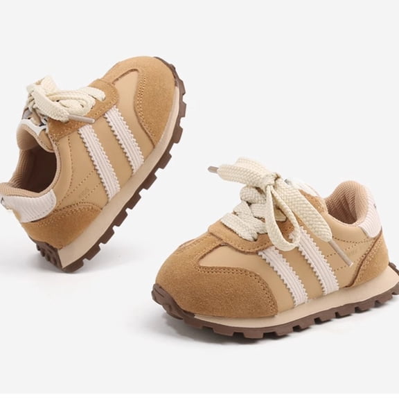 HTHLVMD Boys Girls Lace Up Walking Shoes, Color Block Daily Sneakers, Children's Outdoor Play Shoes, Kids Boys Girls Retro Casual Sneakers Lace Up Color Block Daily Walking Shoes, Yellow 16/1C