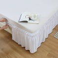 thumbnail image 3 of Qucyy Three Fabric Sis Wrap Around Bed Skirt - Elastic Dust Ruffled (White, Queen/, 3 of 5