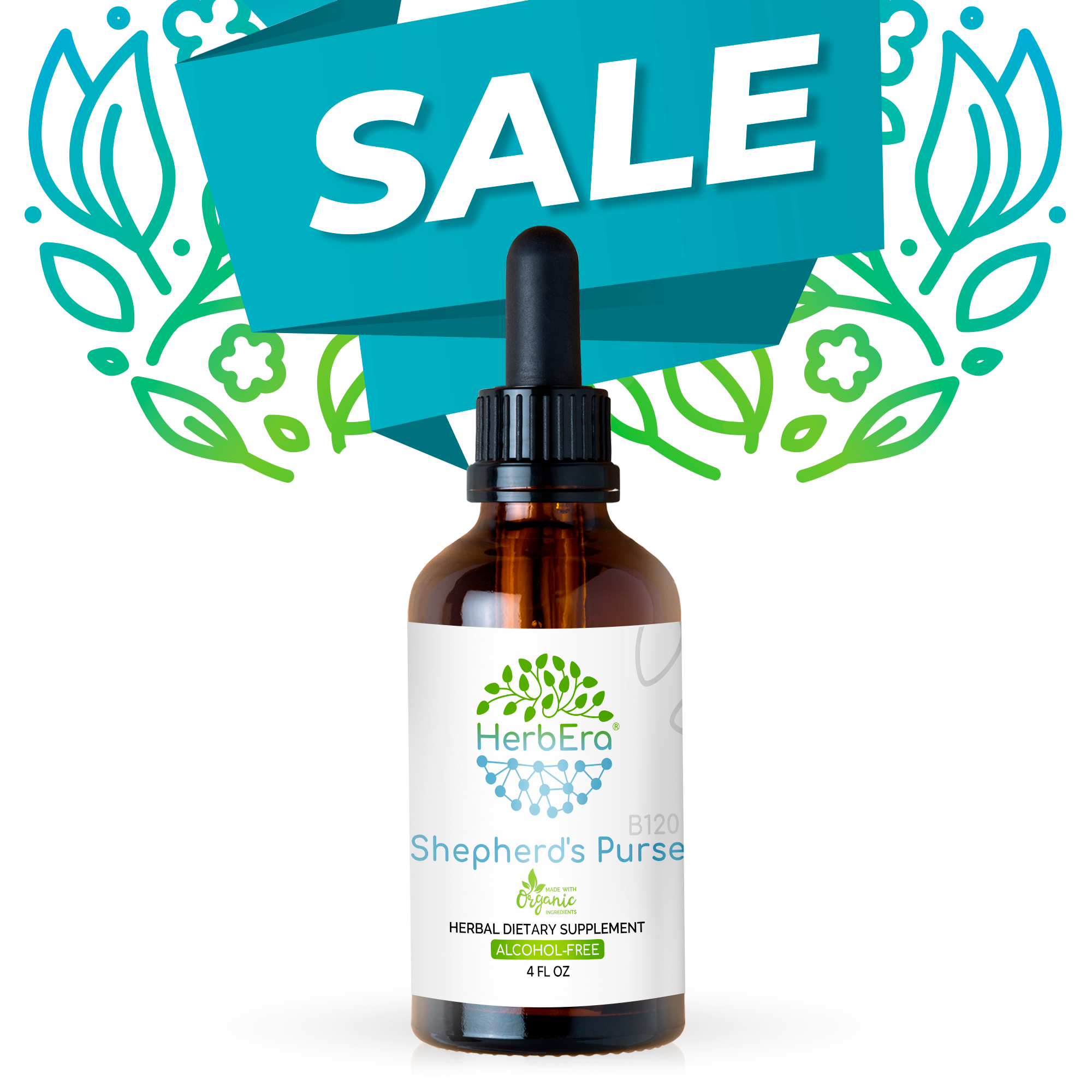 Shepherd's Purse AlcoholFREE Herbal Extract Tincture, Super