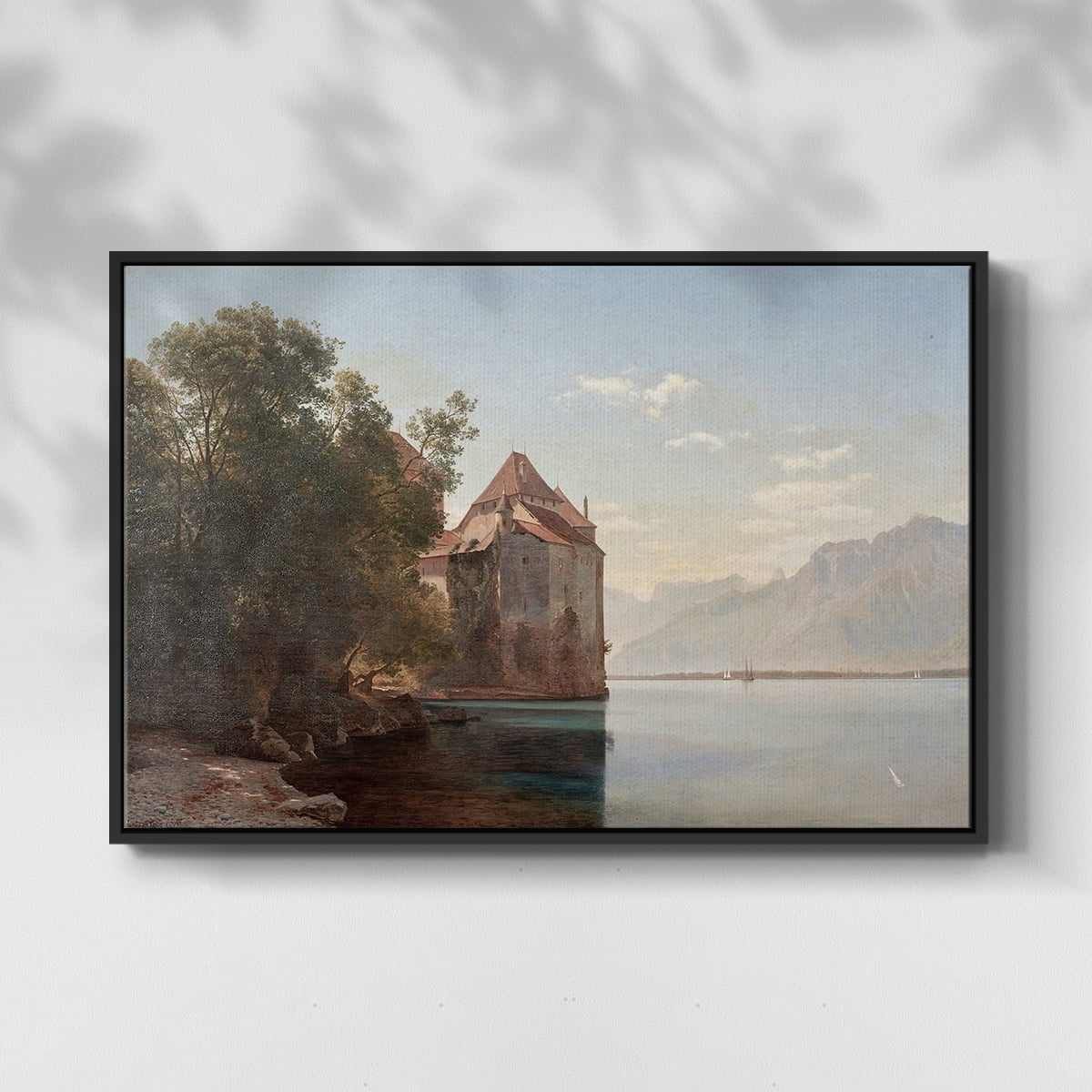 Vintage Landscape-CCCL By Wexford Home Framed in Black Wood Gallery Wrapped Canvas 25 in. x 37 in.
