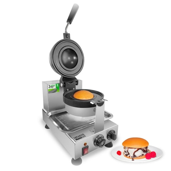 ALDKitchen Commercial Electric Gelato Panini Maker | Perfect for Ice Cream Buns | 110V