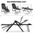 thumbnail image 6 of MoNiBloom Patio Lounge Chair with Adjustable Headrest & Foot Pads, Outdoor Folding Reclining Beach Lawn Lounger, Black, 6 of 11