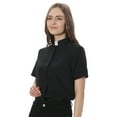 thumbnail image 4 of GRACEART Womens Clergy Removable Shirt Tab Collar Clergy Shirt Short Sleeve Cotton Blended Stretch Blouse, 4 of 9