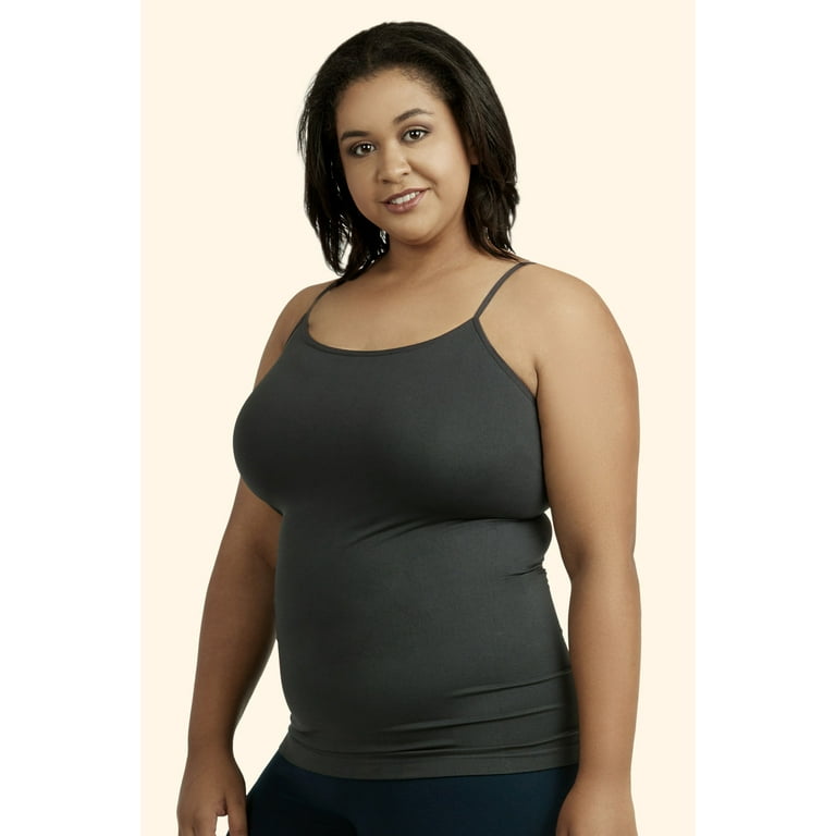 6 Packs - TheLovely Plus Size Scoop Neck Adjustable Spaghetti Strap One  Size Camisole Tank Top - D Grey