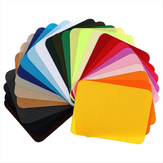 26 Parches Termoadhesivos para Reparación de Ropa, Parches de Tela Multicolor para Jeans y Kits de Reparación de Ropa