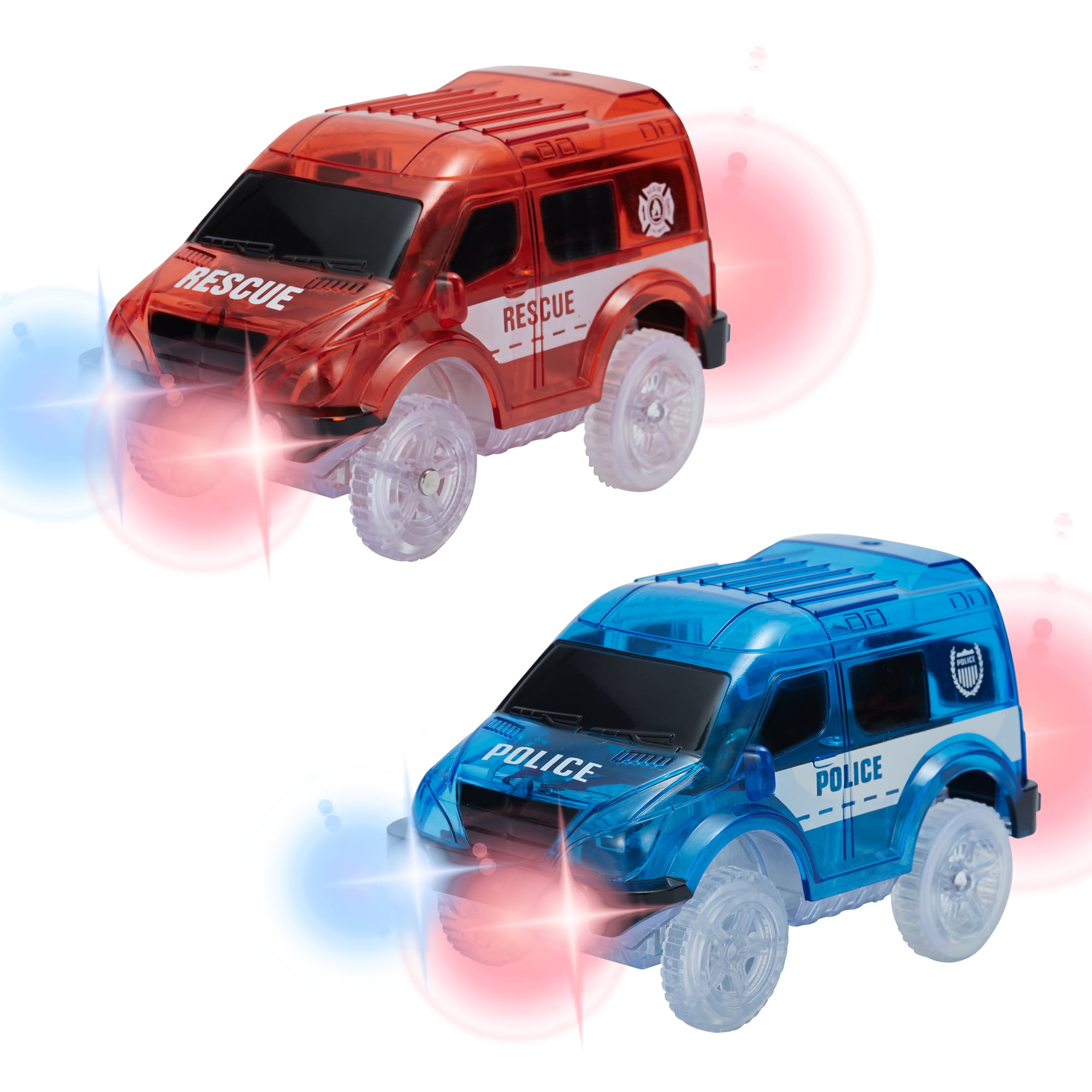 2 Pack Track Cars Replacement Only Light Up Toy Cars with