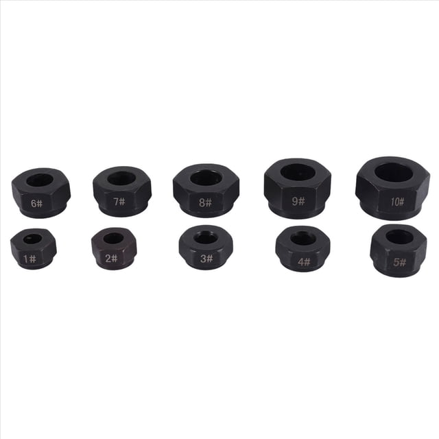 Juego de 10 extractores para quitar tuercas y tornillos dañados (kit de extracción métrico).