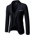 thumbnail image 3 of Baqcunre Suits for Men, Men's Slim Fit Suit One Button 3-Piece Blazer Dress Business Wedding Party Jacket Vest & Pant Black,XL, 3 of 5