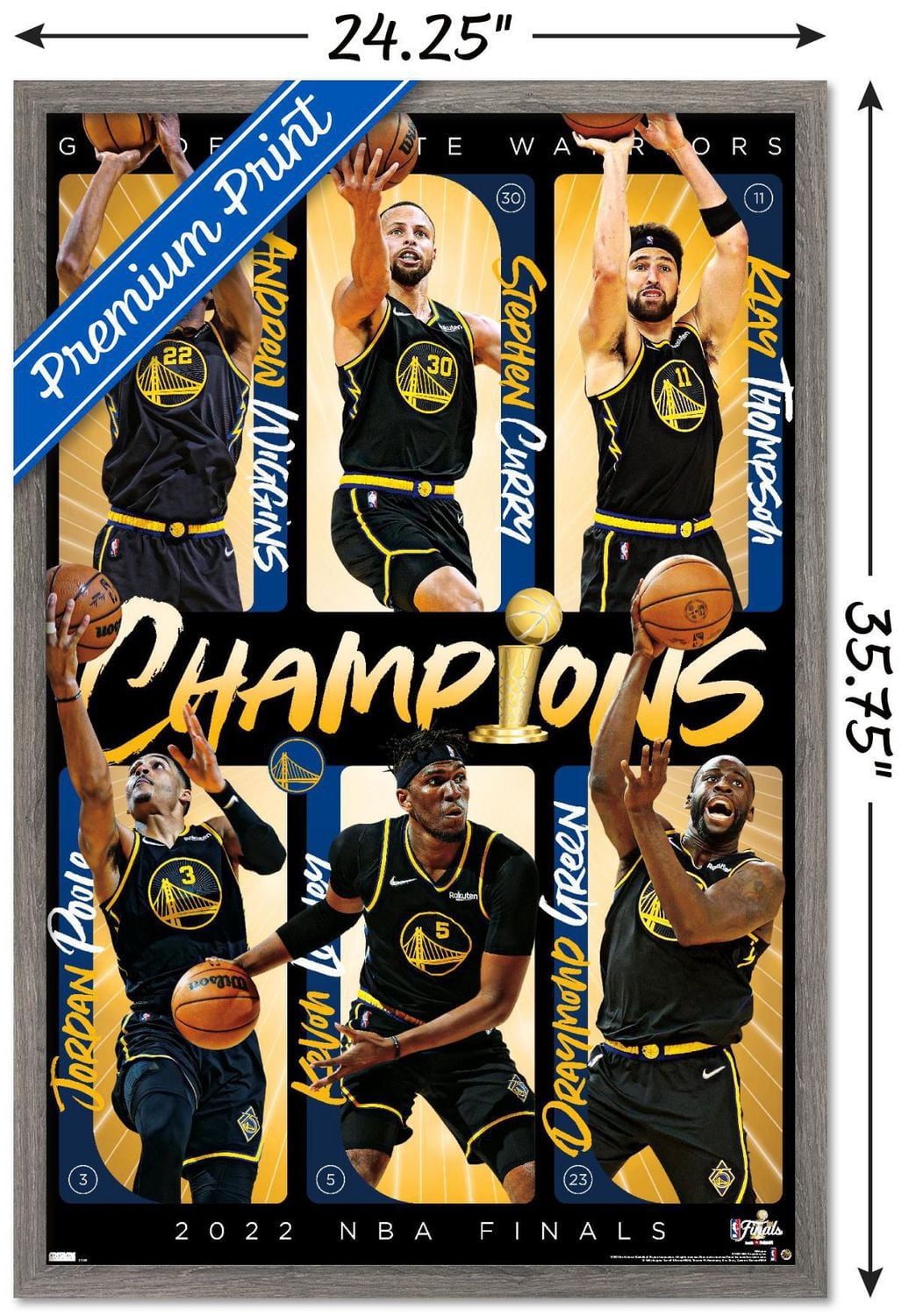 NBA Golden State Warriors - 2022 NBA Finals Champions Wall Poster, 22.375" x 34" Framed