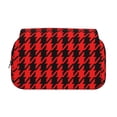 thumbnail image 2 of Easygdp Retro red and Black Houndstooth para Estuche de Lápices con Tapa Flip, Suministros de Oficina y Universidad para Adolescentes y Adultos, 2 of 7