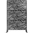 thumbnail image 5 of Freestanding Metal Privacy Screen for Outdoor and Indoor Spaces, 76 Inches High by 48 Inches Wide, Decorative Fence Panel for Deck Balcony Patio Lawn Garden, Black Finish, 5 of 9
