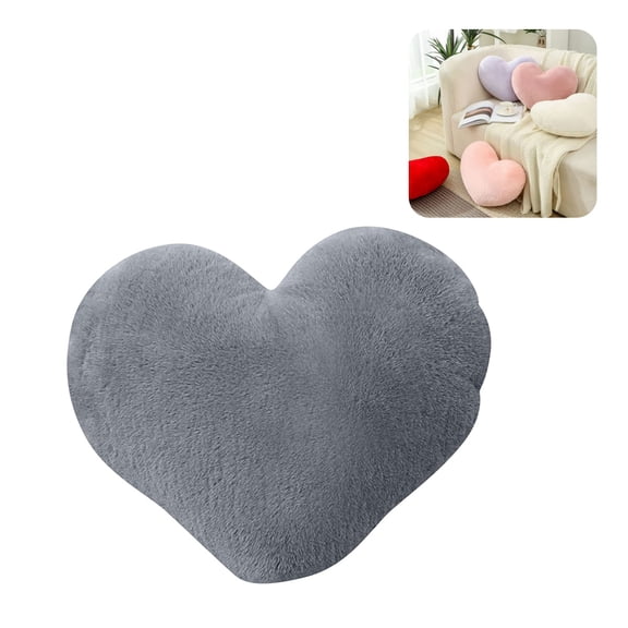 Plush Heart Shaped Throw Pillow, 11.8 Inch Soft Filled Heart Cushion Decorative Sofa Pillow for Bedroom, Home Decor