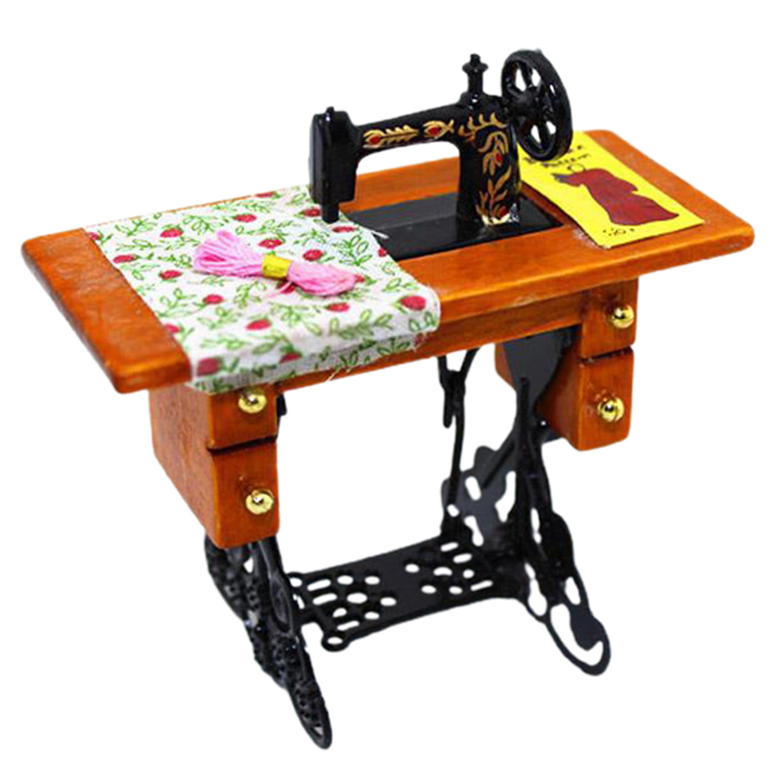 1x Cute Mini 1:12 Dollhouse Miniature Black Sewing Machine BS 