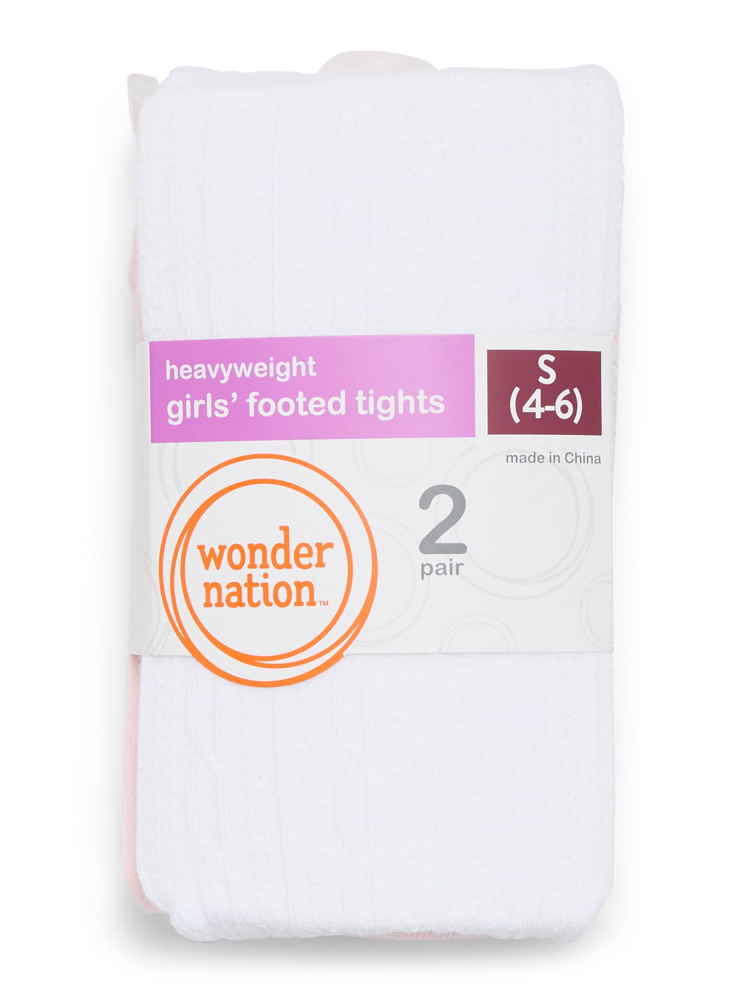 Wonder Nation Girls Cable Knit Tights, 2-Pack, Sizes S-L