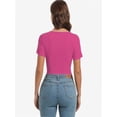 thumbnail image 5 of Womens Summer Short Sleeve T Shirts Knit Slim Fit One Piece Cutout Scoop Neck Going Out Date Night Tops, 5 of 6