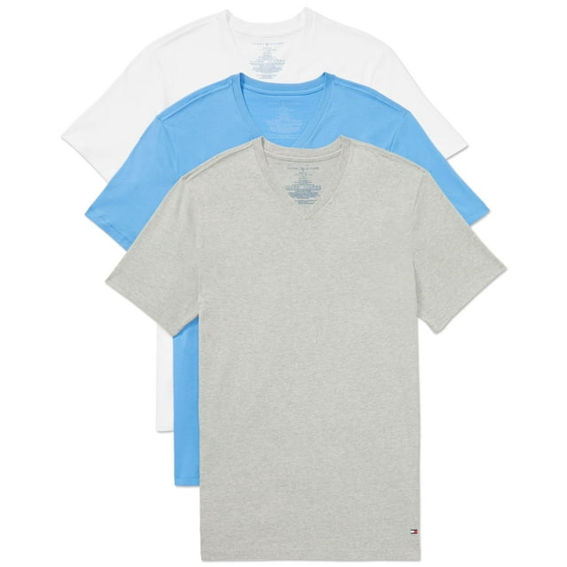 Camisetas Tommy Hilfiger de algodón clásico con cuello en V para hombre, x3