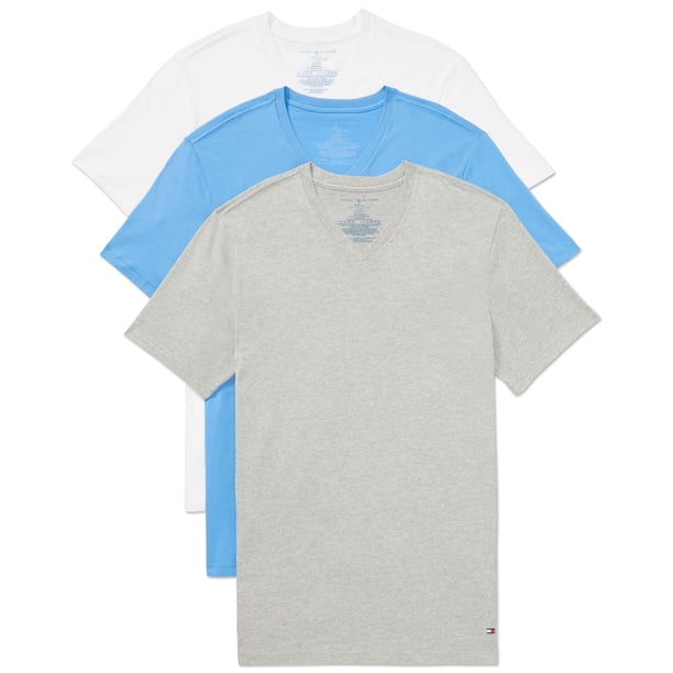 Camisetas Tommy Hilfiger de algodón clásico con cuello en V para hombre, x3