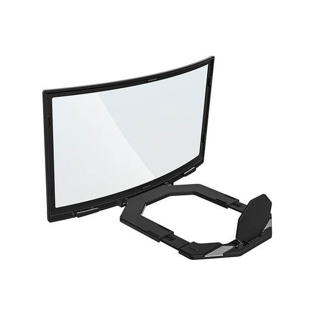 Pantalla de proyección con lupa para móvil con pantalla curva 3D, apta para todos los smartphones, con un amplificador móvil ligero y plegable (negro, 16 pulgadas)