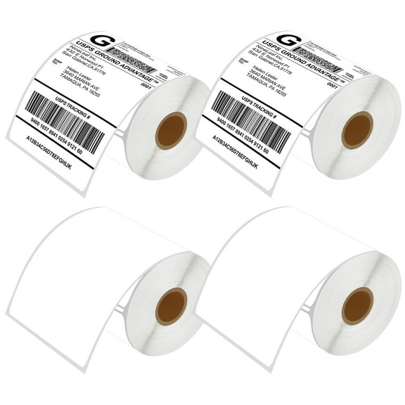 NineLeaf 4 Rolls Compatible for DYMO 1744907 4 in x 6 in Postage Address Shipping Direct Thermal Labels, 220 Labels Per Roll