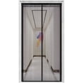 thumbnail image 1 of Puerta de pantalla magnética con 32 imanes, cortina de malla resistente, se adapta a puertas de hasta 39 x 82 pulgadas, pantalla de puerta apta para perros y mascotas, color negro Adepaton WMZL-315-1, 1 of 7