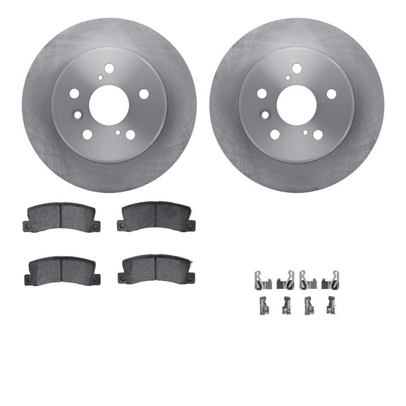 Dynamic Friction Company Rear Brake Rotors with 5000 Advanced Brake Pads includes Hardware 6512-76321