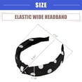 thumbnail image 4 of Vocoste Polka Dot Headband Knotted Headband for Women Top Knot Elastic Hairband Non-Slip Wide Hair Hoop Black, 4 of 7