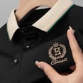 thumbnail image 3 of Men's Summer Crown H Embroidered Polo T-Shirt - Stylish and Comfortable, 3 of 13