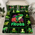 thumbnail image 2 of Homewish Green Frog 4-Piece Full Size Sheets for Boys Girls,Cartoon Animal Bed Sheets,Flower Wildlife Lightweight Sheet Sets,Lightweight Room Decor, 2 of 7