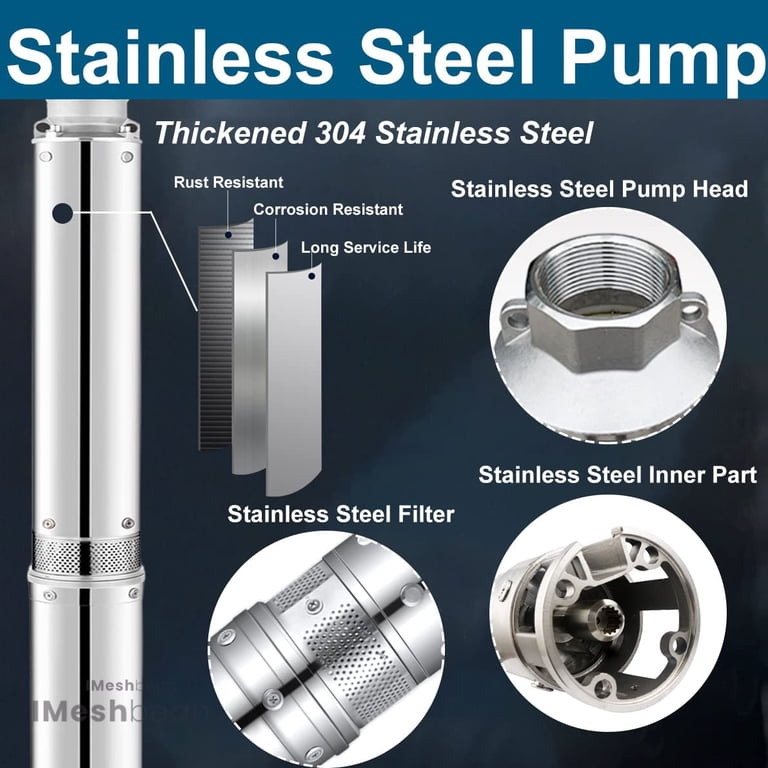 4 Inch Submersible Pump 4 Inch Deep Well Submersible Pump - 1HP, 230V ...