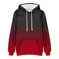 thumbnail image 4 of VBTAPA Men's Fashion Hoodies & Sweatshirt Gradient Color Hooded Sweayshirt Oversized Drawstring Pullover Hoodie Loose Casual Sweatshirts with Kangaroo Pocket Wine XXL, 4 of 5