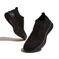 thumbnail image 4 of LUCKY STEP Fashion Breathable Rhinestone Sneaker Mesh Slip On Walking Shoes,Black,Womens, 4 of 6