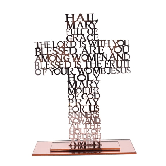 Acrylic Religious Standing Crucifix Jesus Scriptures Cross Prayer Relics Figurine Bedroom Cabinet Home Thanksgiving mas Easter Decoration Gifts - Rose