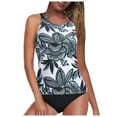 thumbnail image 3 of Women's Tankini High Waist High Neck Halter Tummy Control Two Piece Swimsuit, 3 of 4